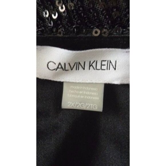 CALVIN KLEIN black sleeveless sequin top size 2X - Picture 4 of 7